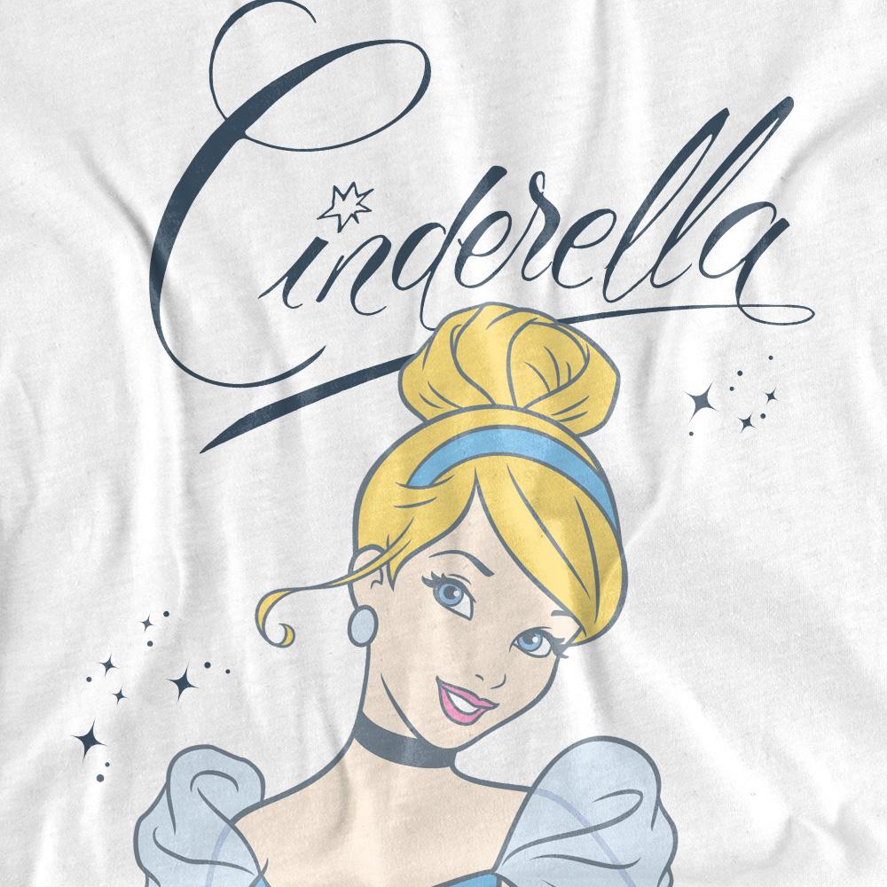 Cinderella Womens/Ladies Headshot With Fancy Script T-Shirt