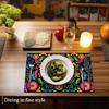 Colorful Floral Mexican Placemats Set of 4 Washable Table Mats for Kitchen Dining Table,Heat-Resistant Place Mats for Indoor Outdoor Party Holiday