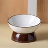 Elevated Ceramic Cat Bowl, Raised Slow Feeder for Cats & Small Dogs, Anti-Choking Neck Guard, Multiple Colors, Non-Slip Bowl