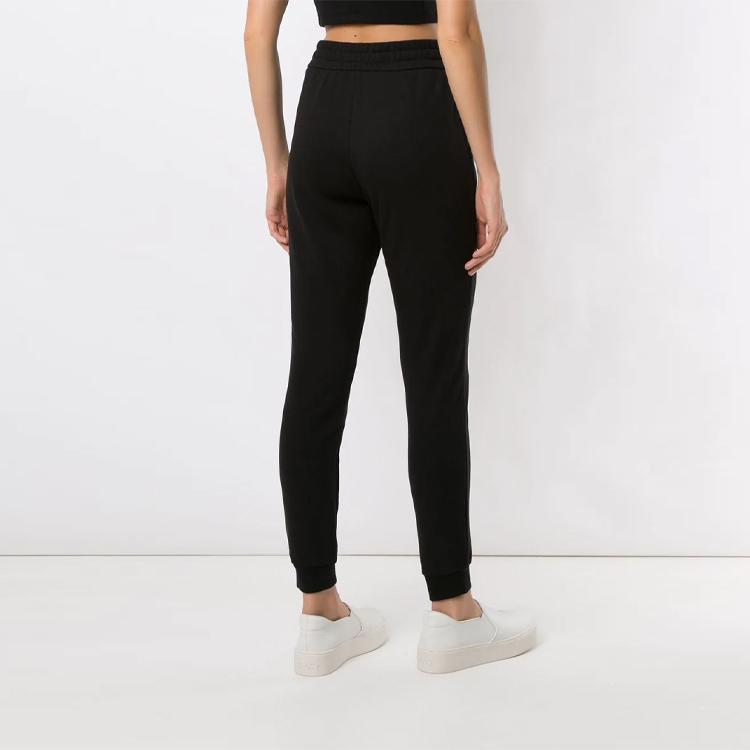 Armani Exchange FW21 Logo Print Drawstring Cuffed Knit Joggers Women bottoms Black 8NYPCX-YJ68Z-1200