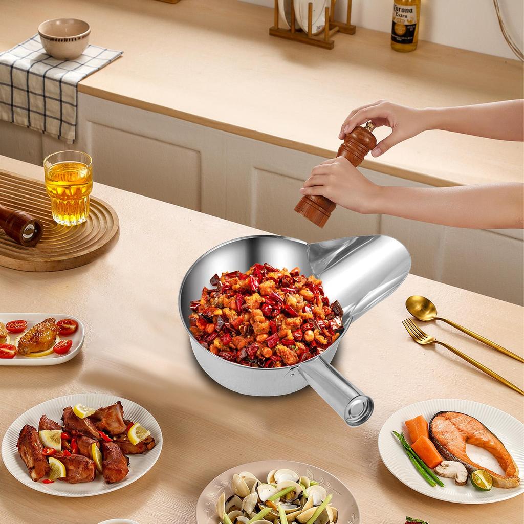 Kitchen Scooper For Food Fried Food Serving Scoop Stainless Steel Stirring Cooking Meal Preparation Tool With Duckbill Spout For