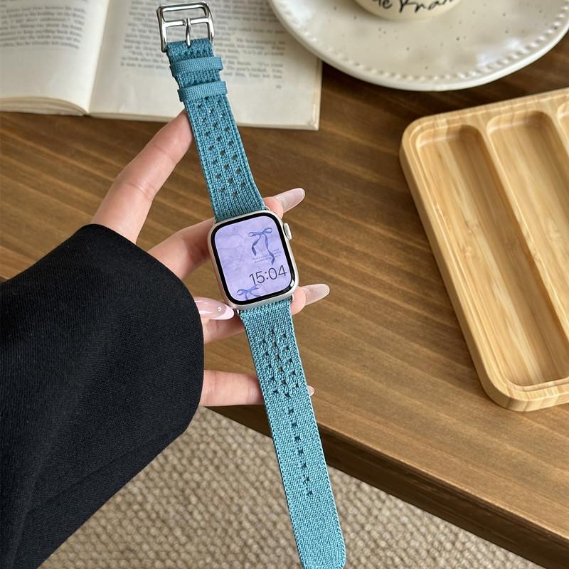 Gestricktes Sportarmband für Apple Watch Band 46 mm 38 mm 40 mm 41 mm 44 mm 42 mm 45 mm 49 mm Armband für iWatch Serie 9 8 7 6 5 4 3 SE Ultra 2