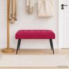 Bench with Button Tufting Wine Red 80 x 40 x 46 cm Velvet