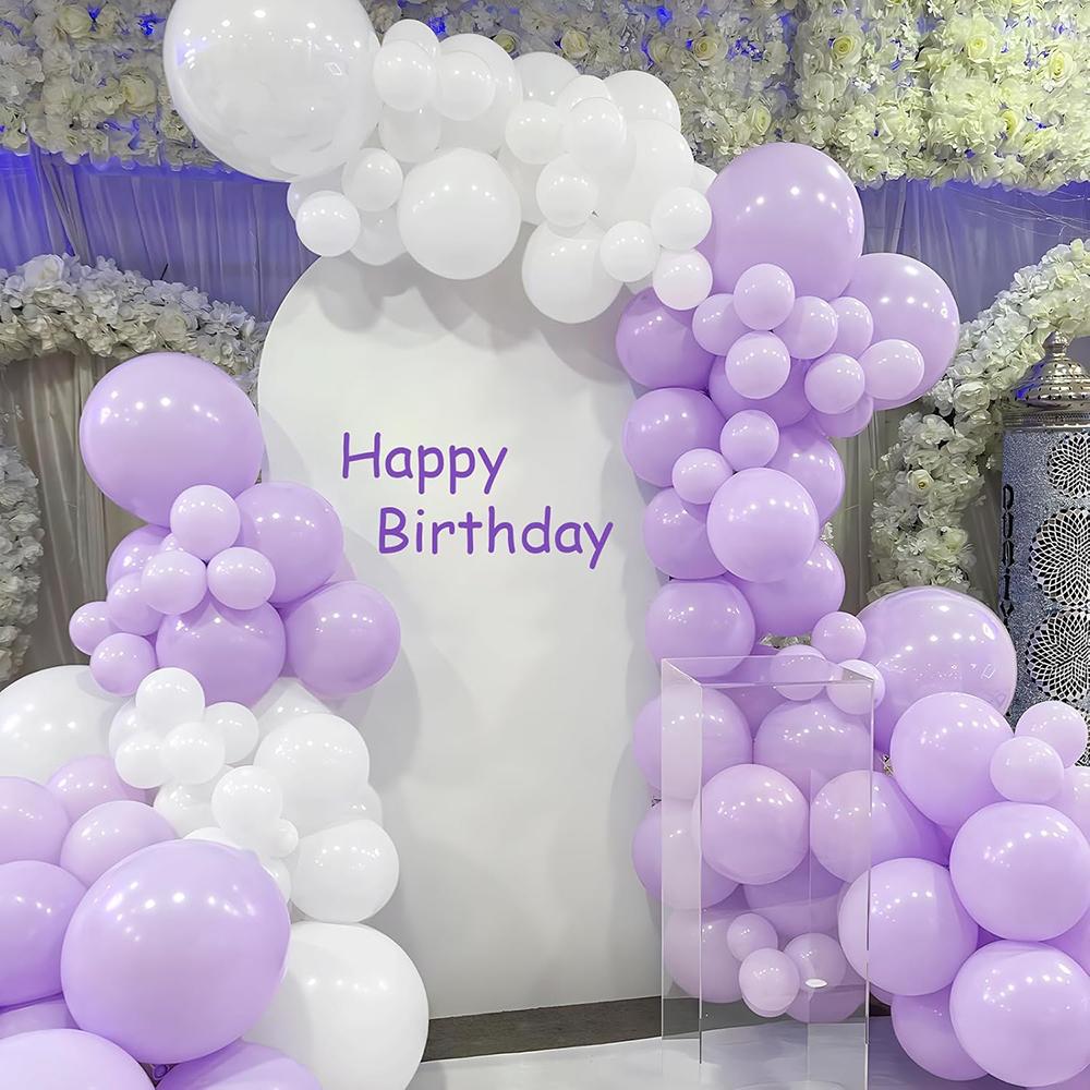 Pastell Lila Luftballons Bogen Set Lila Weiß Luftballon Girlande Babyparty Geschlecht Enthüllung Geburtstagsparty Hochzeit Jubiläum Dekoration