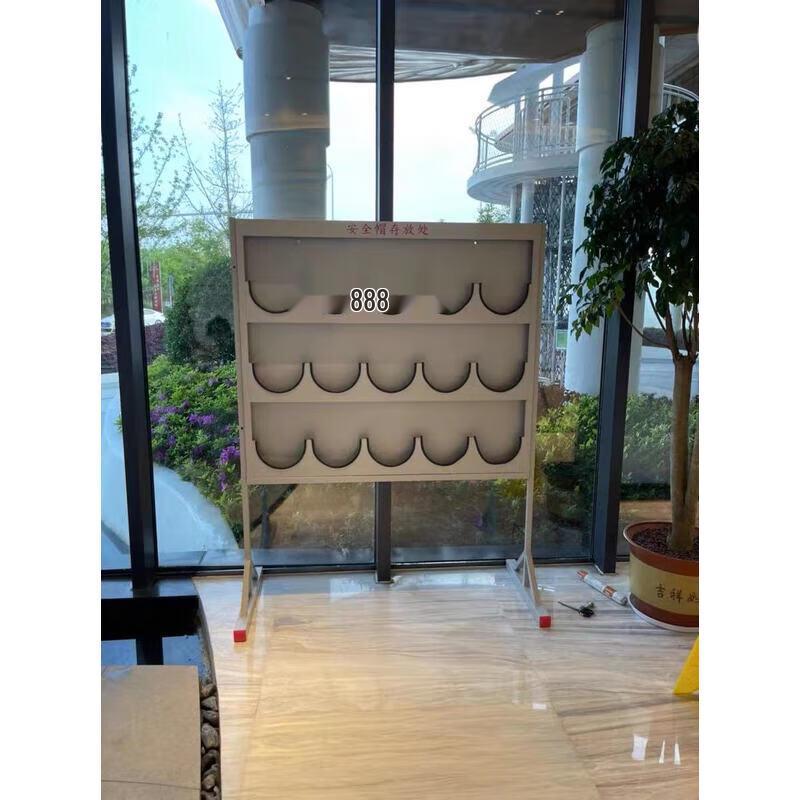 Industrial Wall-Mounted Safety Helmet Rack
