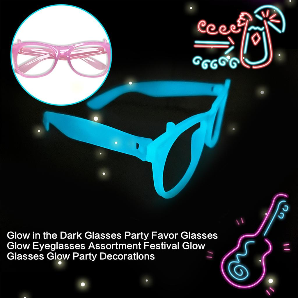 Noctilcent Eyeglass Frame Glow In the Dark Halloween Eyewear Cosplay Party Sunglasses Festival Celebrate Glowing Glasses