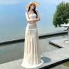 Seaside Vacation Long Dress Summer High Sense Socialite Mopping Mesh Skirt Tube Top Sequined Dress Women