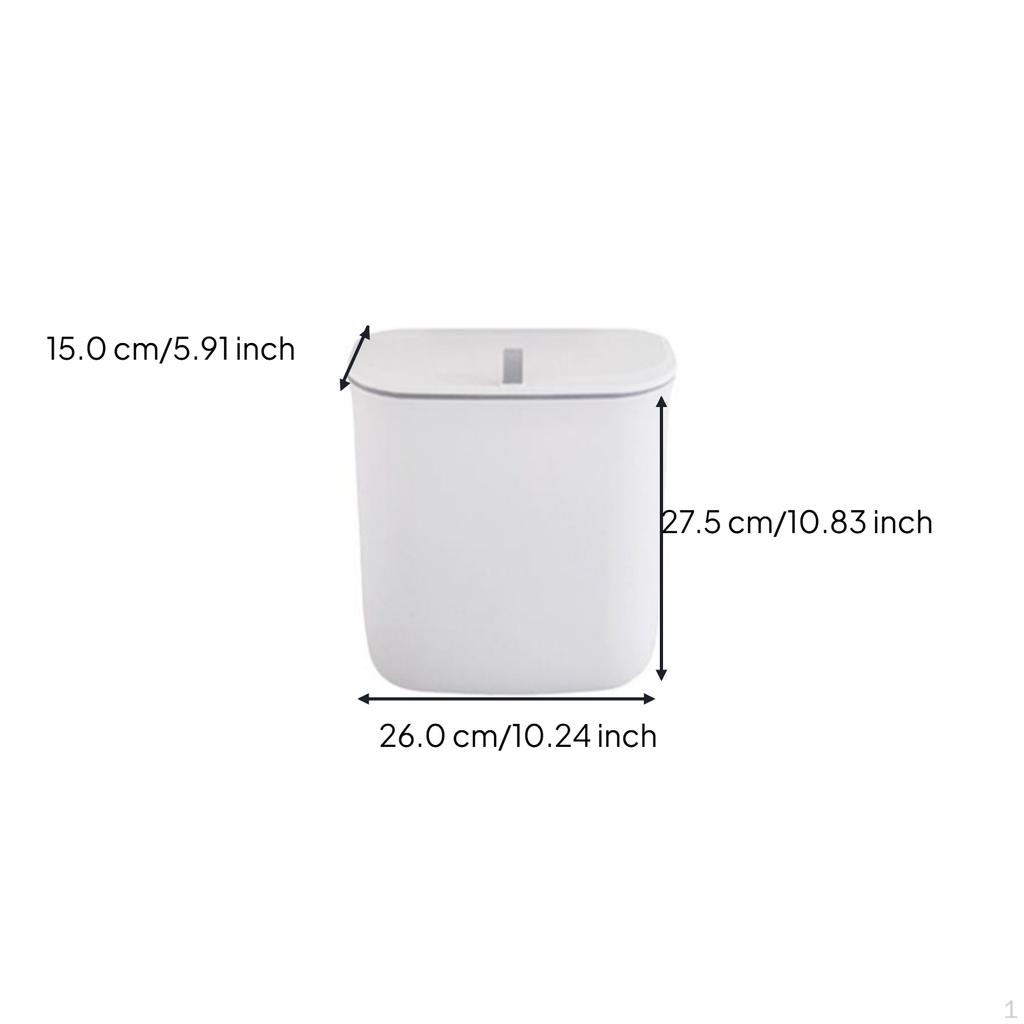Hanging Trash Can, Large Capacity Waste Bin, Kitchen Cabinet, Space Saving Small