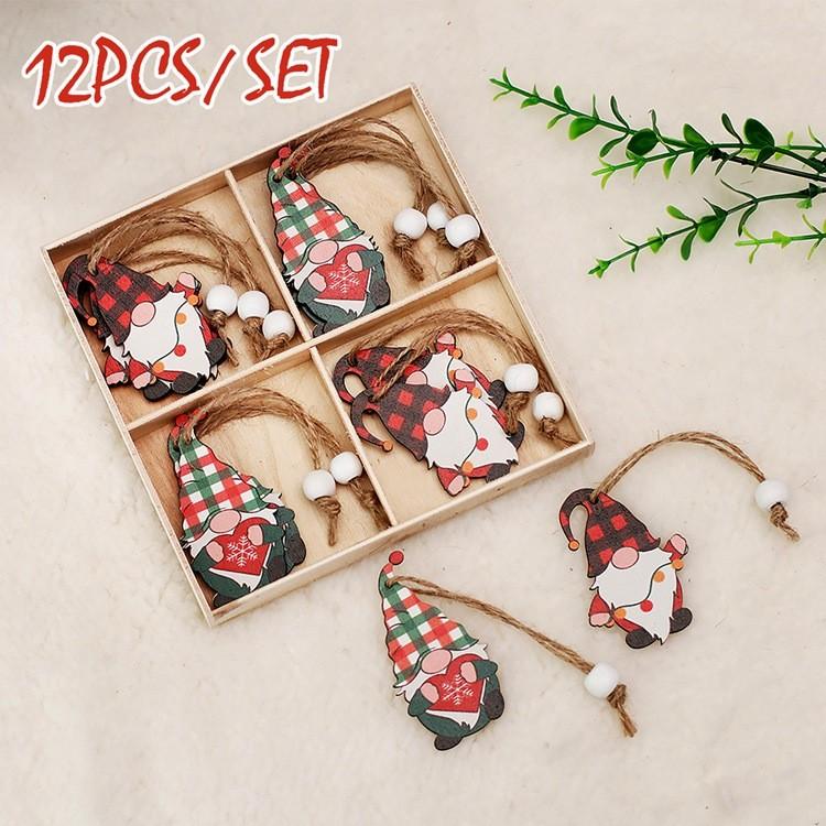 Christmas Dog Paw Double Layer Wooden Pendant Navidad Natal Noel Tree Pendant Merry Christmas Decor For Home 2025 New Year 2025