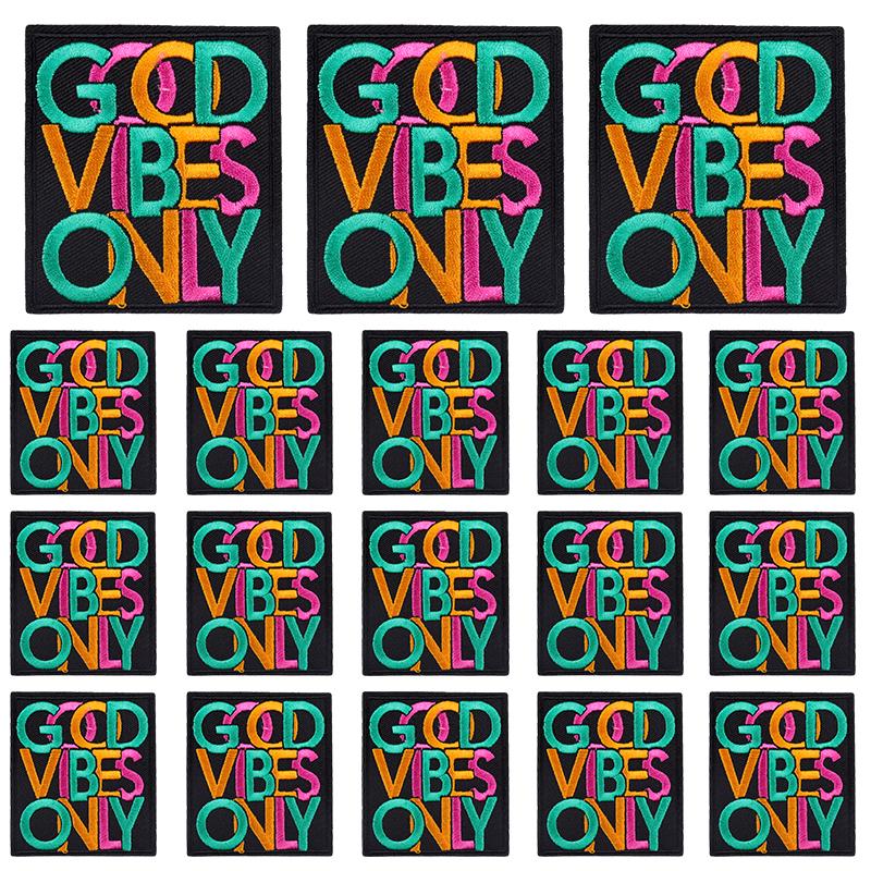 5pcs Cartoon Patch Letter Slogan Embroidery Patch Iron On Patches For Clothing Thermoadhesive Patches For Clothes Jeans Sew Diy