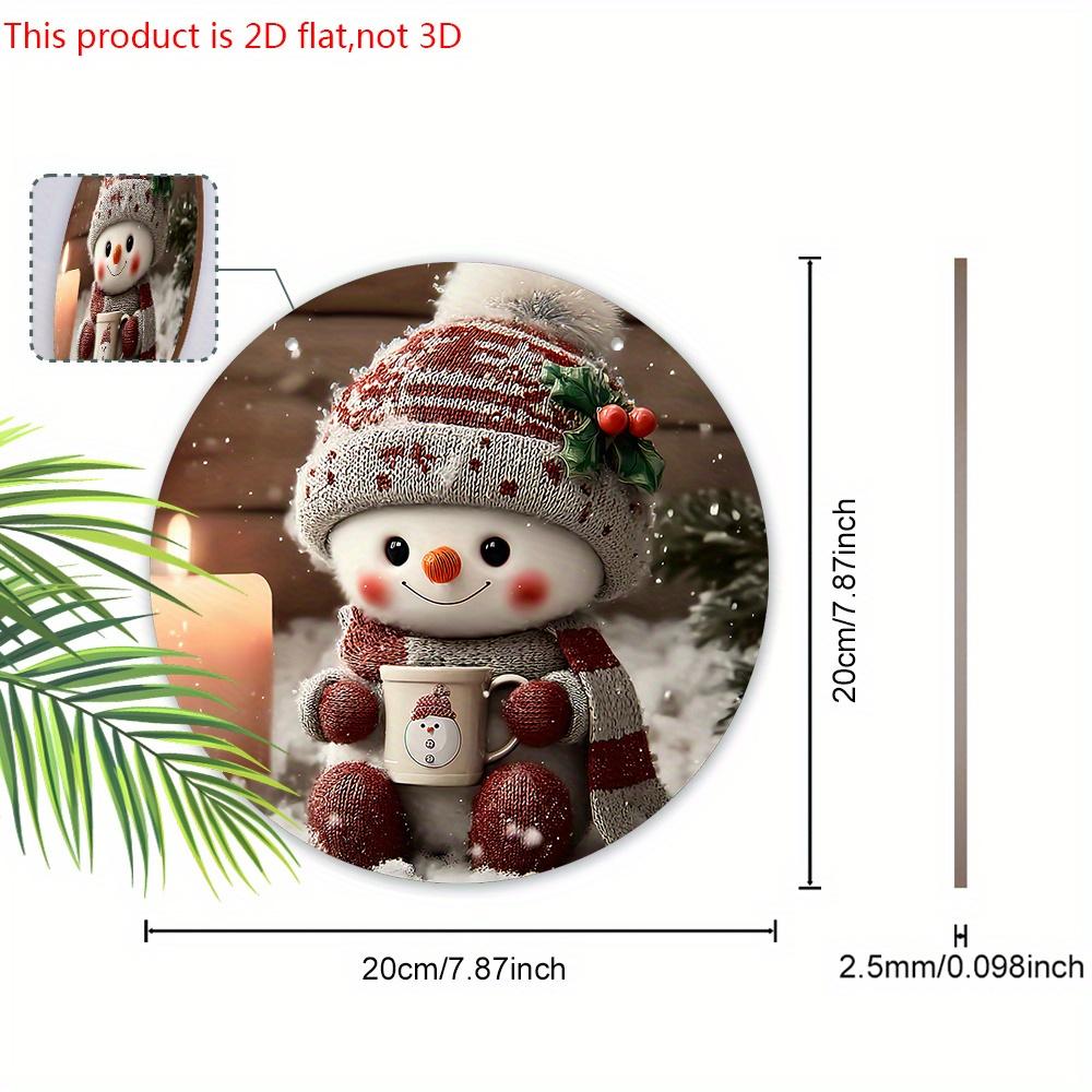 Warm Winter Wooden Christmas Sign - Unique Figurine Ornaments with Adorable Snowman Pattern - Ideal for Front Door, Yard, Porch, Wall Decor
