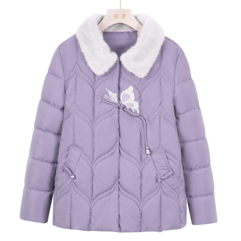 Mom winter coat short thickened padded jacket padded jacket old woman winter new warm padded jacket