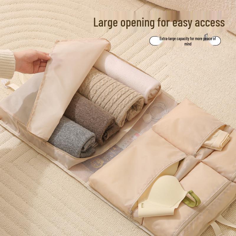 Wall-Mounted Multi-Compartment Travel and Home Storage Bag for Clothes & Underwear
