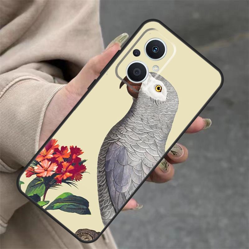 Graupapagei Hülle Für OPPO Reno 7 8 Lite 10 11 12 13 14 Pro 8T 12F 13F 14F OPPO Find X8 X6 X9 Pro Hülle