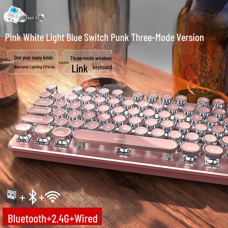 Qisha 3-Mode Wireless Mechanical Gaming Keyboard & Mouse Combo