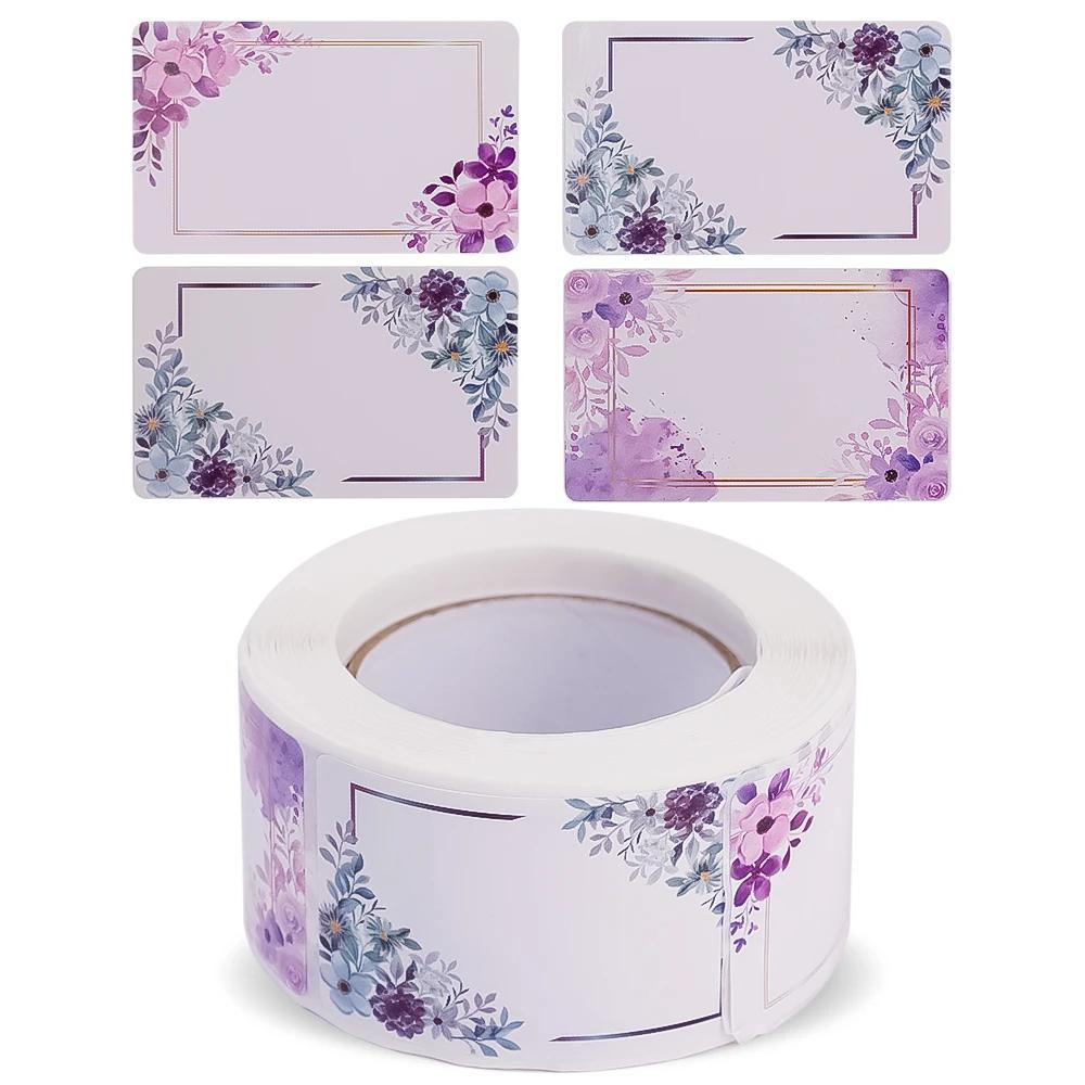 250pcs/roll Flowers Blank Labels Kitchen Handwritten Date Stickers Food Storage Sealing Sticker Gift Decoration Sticker 3*5cm