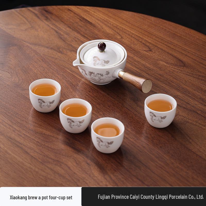 Xiaokang Portable Quick-Brew Travel Tea Set with Automatic Teapot