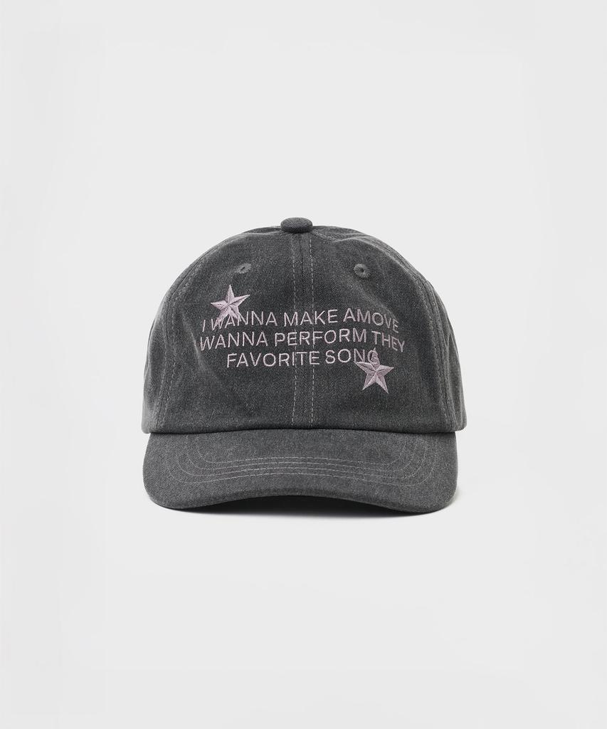 JUAN HOMME Favorite Star Stitched Ball Cap (Charcoal)