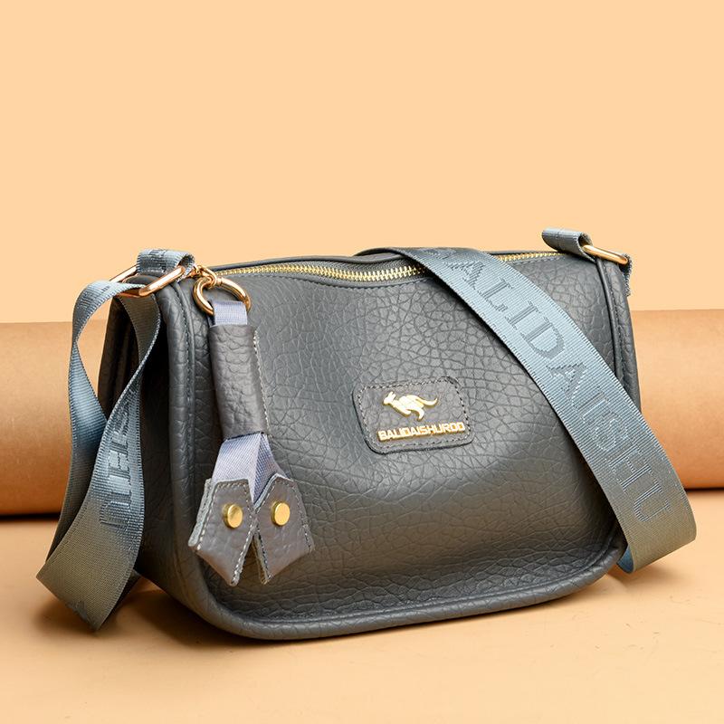 Women'S Bag Women'S Shoulder Bag Simple Large-Capacity Pillow Bag Soft Leather Middle-Aged And Elderly Mother Messenger Bag
