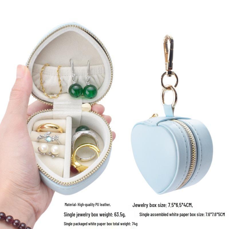 Velvet Mini Jewelry Box Keychain for Earrings & Rings
