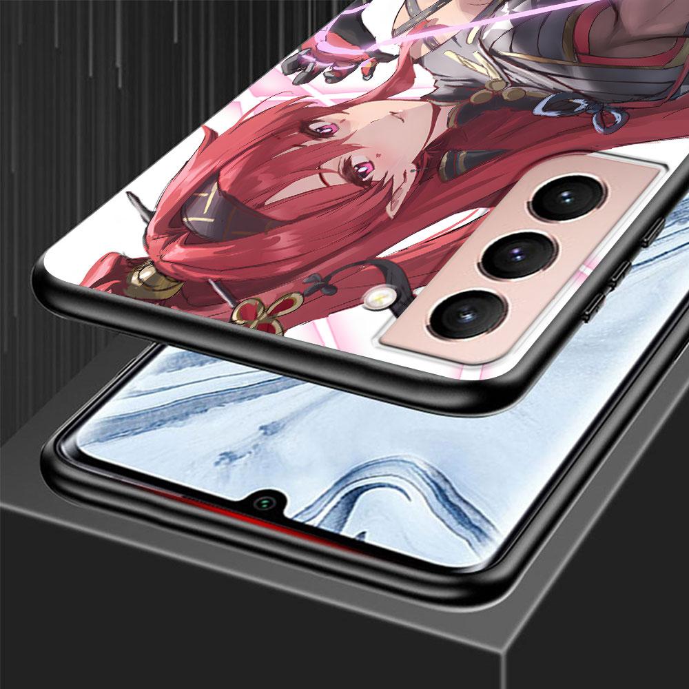 Yinlin Wuthering Waves Case for Samsung Galaxy S23 S10e S10 S21 FE S22 S9 S24 Ultra S20 Plus Soft Black TPU Phone Cover Bumper