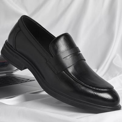 Black British Style Shoes Luxury Brand Loafers Men Leather Thick-soled Cowhide Business Shoes Designer Men's Shoes High Quality