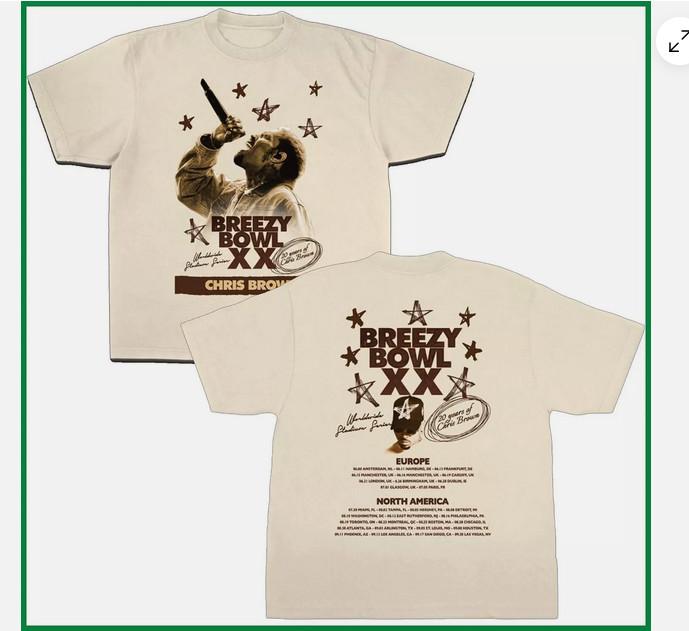 2025 Chris Brown Concert Shirt, Chris Brown Breezy Bowl XX Tour 2025 Shirt