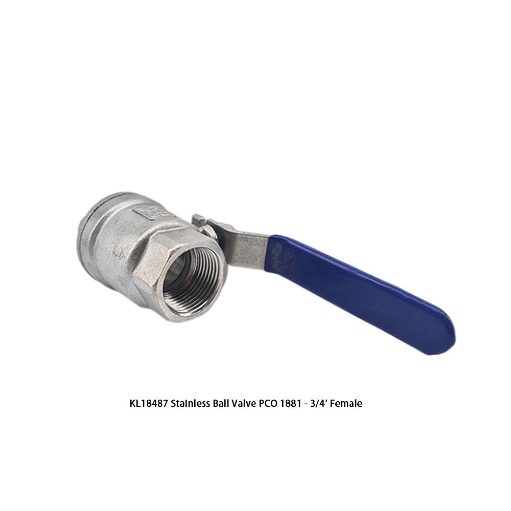 Kegland PCO1881- 3/4' Female Ball Valve Stainless Connector Suit FermZilla Keg Lid Beer Accessories Home Brewing