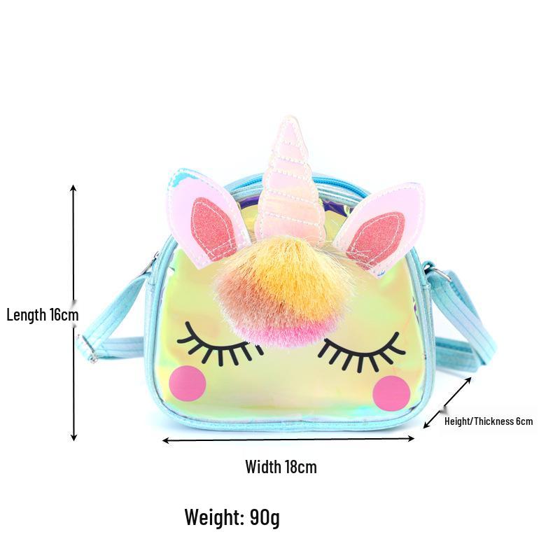 Unicorn Cartoon Shoulder Bag for Kids – Cute TPU Crossbody & Travel Storage Bag