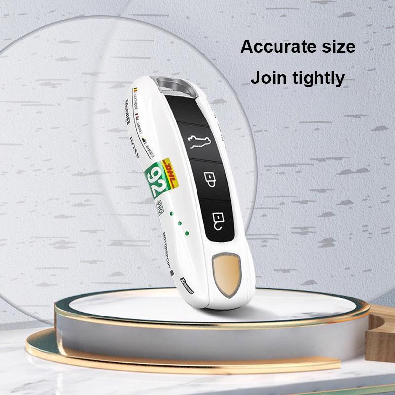 For Porsche Panamera Cayenne Macan 718 Cayman Boxster 911 Taycan Car 92 Track Key Case Protective Shell Remote Control Fob Cover
