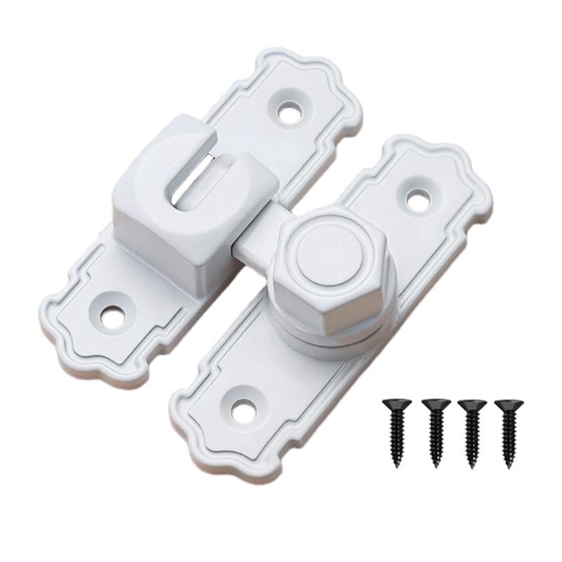 

Heavy Duty 90/180 Degree Sliding Swing Latches Lock with Reinforced Security Design Simple Install for Barn door gate білий