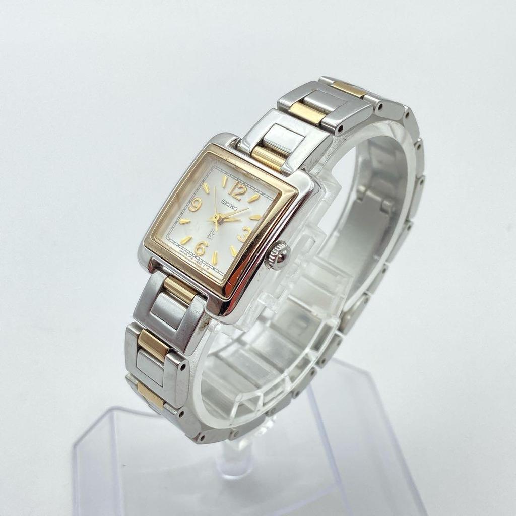 Used Seiko Rukia 1F21-5C40 Ladies Combi Square New Battery