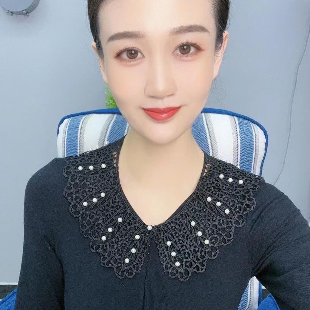 [Bead Lace Fake Collar] Korean Version Of Lace Women'S Hollow Kapok Silk Shawl Summer Sun Protection Fake Collar Versatile