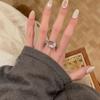 Adjustable Transparent Finger Rings Cool Style Crystal Ring Transparent Stone Ring  Summer