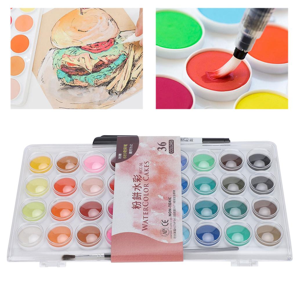 Set Vopsele Acuarelă 36 Culori Portabil Pigment Acuarelă Desen Artă Consumabile Vopsea