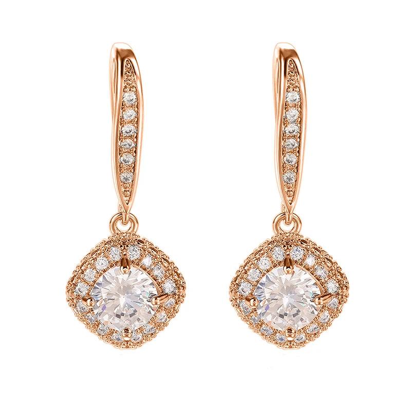 Xiyin High-End Atmospheric Versatile Square Zircon Earrings, Women'S Jewelry Batch