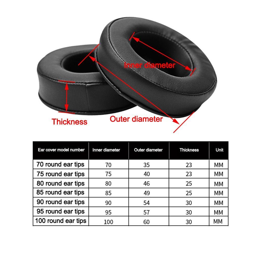 1Pair Round Ear Cushion Protein Leather Headphone Protective Cover Ear Pads  Headphones Accessories