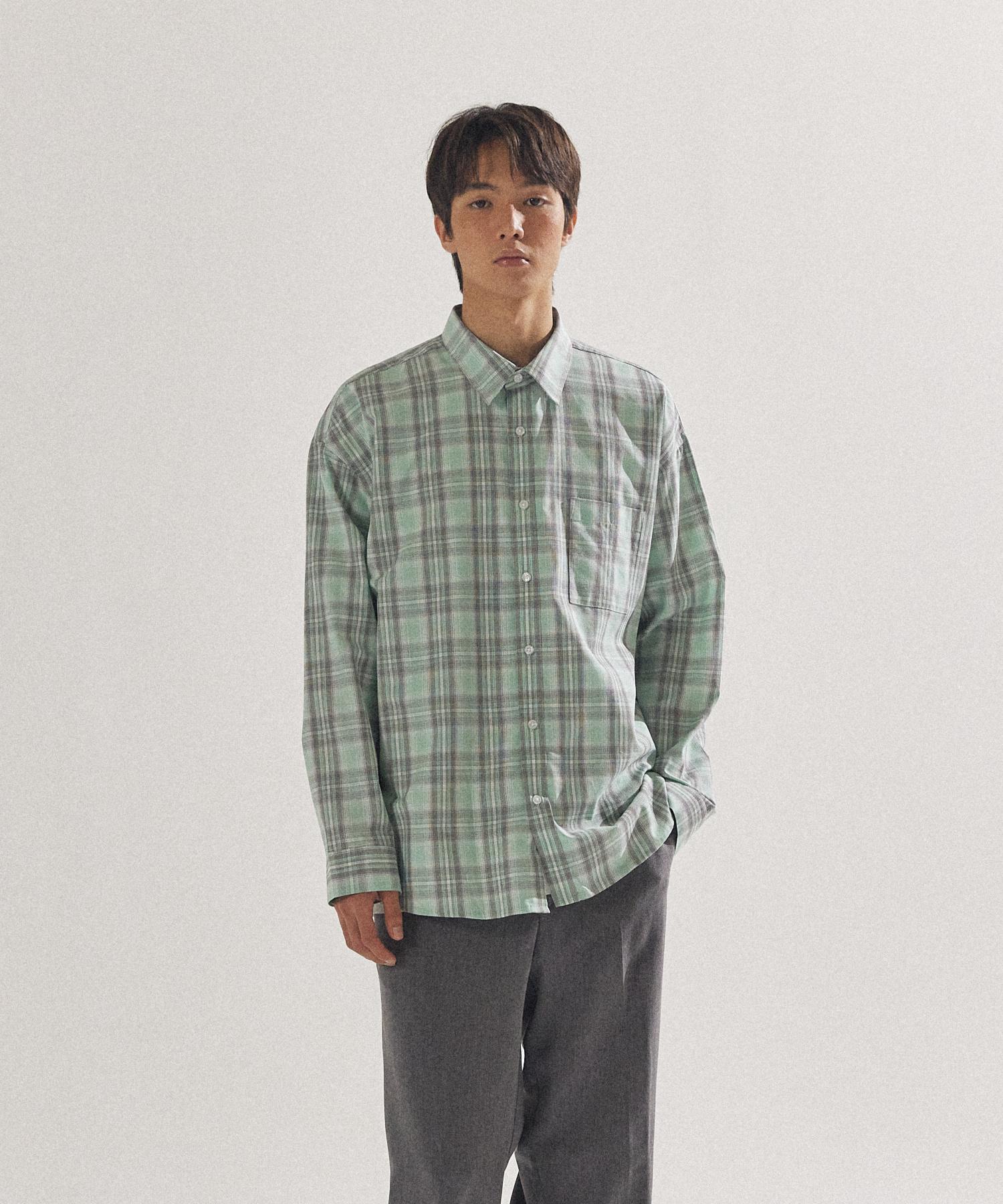 Pal Lab Unisex Essential Oversized Tartan Check Shirt_Pl24S3Sh020_Gn Reference/95