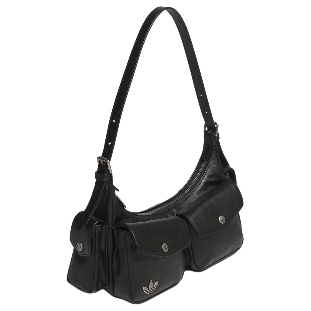 Adidas Originals Retro Style Design Polyurethane Handheld Shoulder Bag Women Bags Black KW4748
