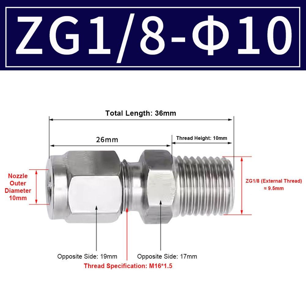 1Pcs Stainless Steel Quick Fitting 304 SS Metric ZG Pipe Fitting Tube Connector  for Oil Water Gas