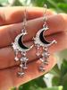 A Pair of Vintage Gothic Crescent-shaped Earrings, Suitable for Women's Everyday Wear, Parties, and Banquets.