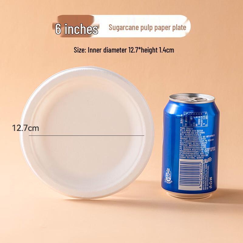 Disposable Bagasse Pulp Paper Plates (50 Count)