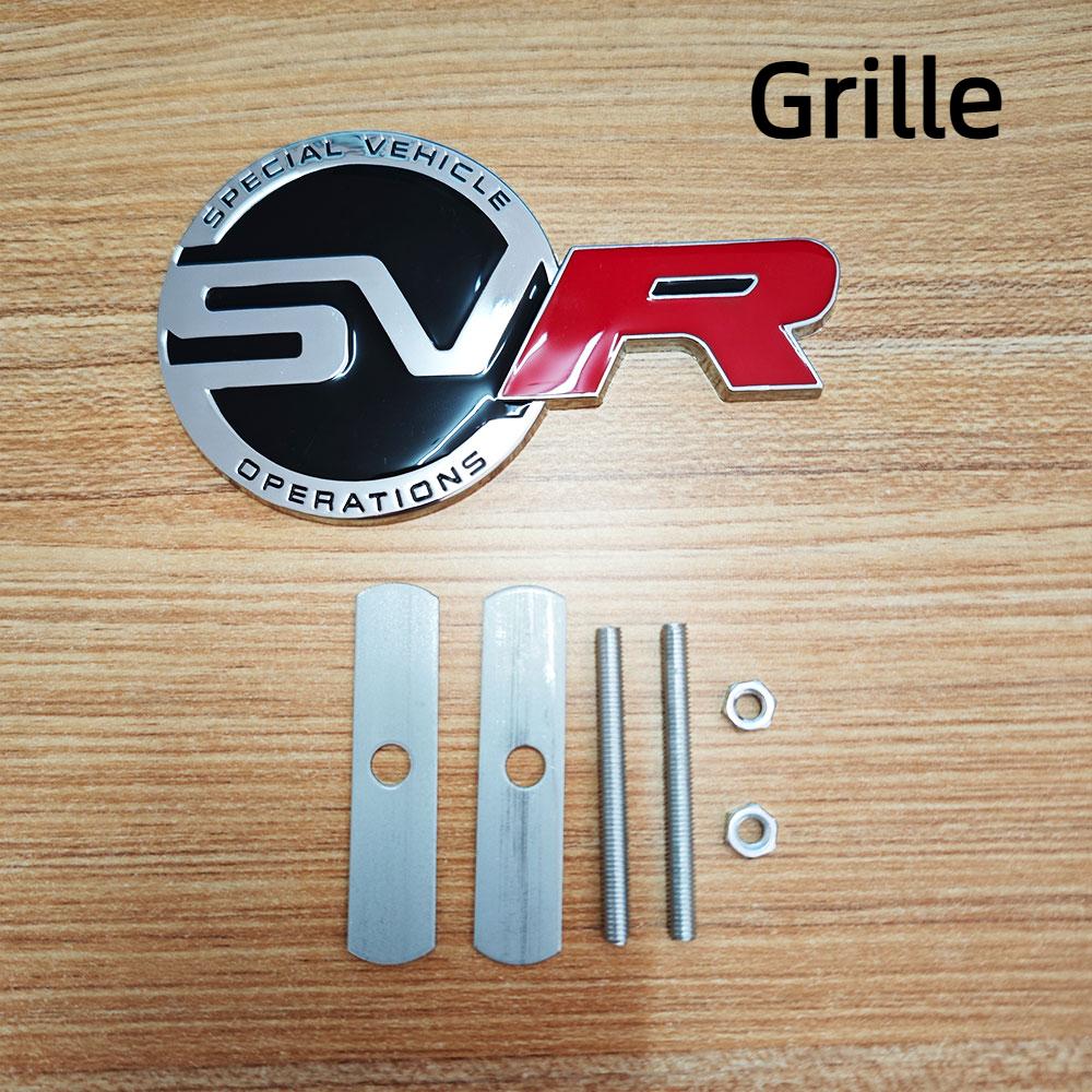 3D kovové logo SVR emblém zadní části kufru auta, samolepka na přední masku chladiče pro Range Rover Discovery, Defender, EVOQUE, příslušenství