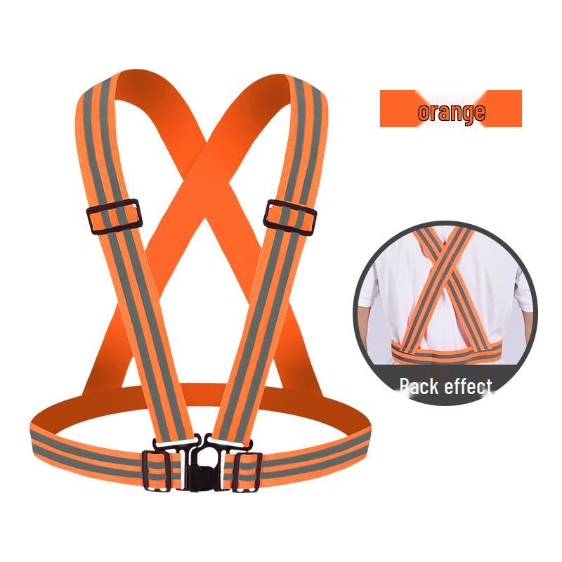 Reflective Vest for Cycling, Night Running, Sanitation, and Construction with Elastic Suspenders for Visibility and Safety