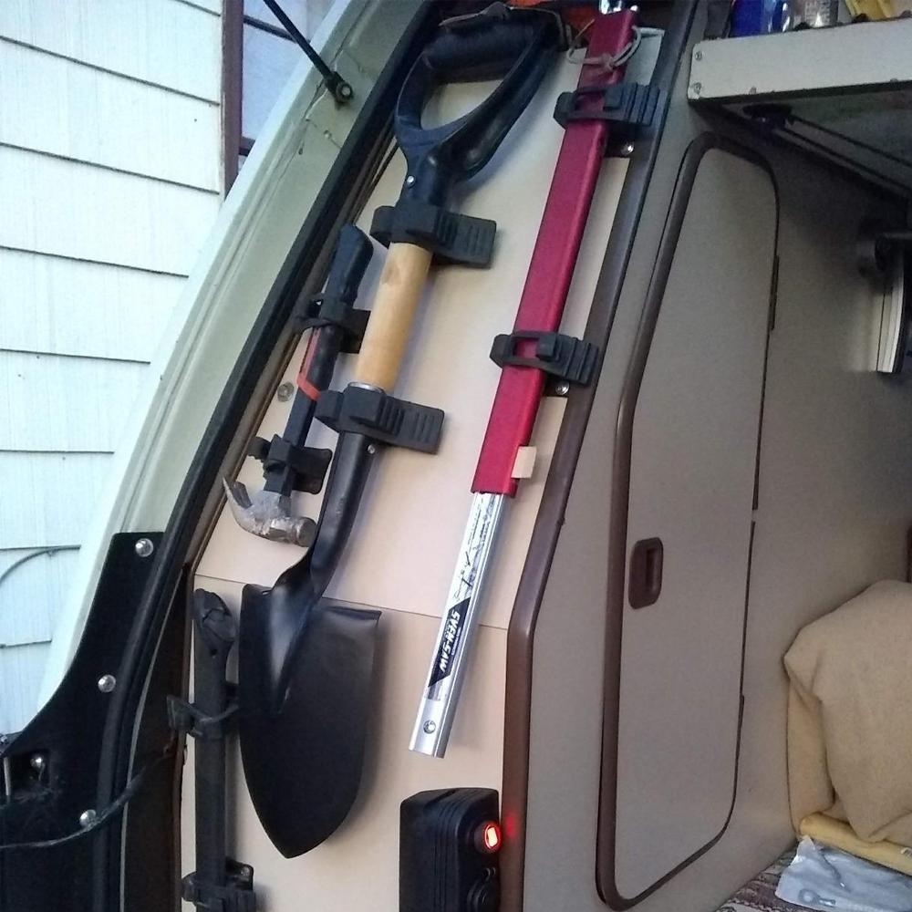 Rubber Clamp Mount Fits 1"~1.5" Diameter Tools 2pcs Handle Keeper Rubber Handle Keeper Clamp Mount Bracket Shovel Holder Mount Quick-Release