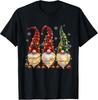 Three Gnomes Men Women Buffalo Plaid Red Christmas T-Shirt