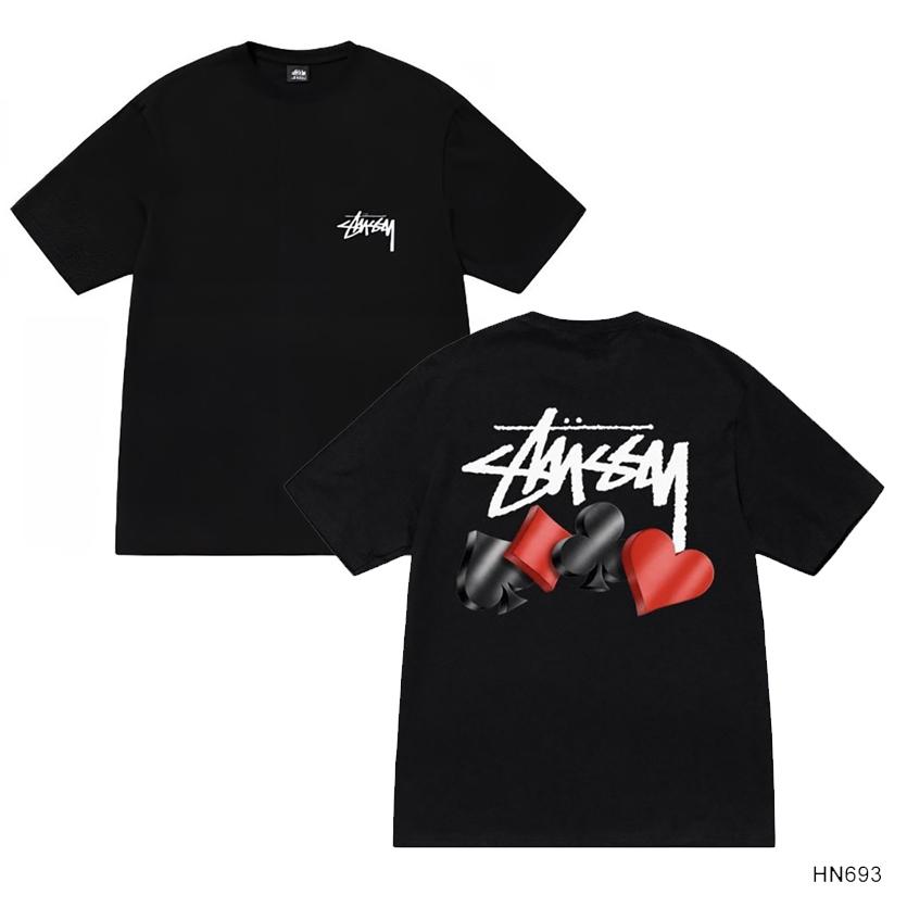 Stussy 2025 Sommer Neues Hochwertiges Rundhals-T-Shirt aus Baumwolle für Männer und Frauen Klassisches Logo mit neuem Musterdruck Paar-T-Shirt