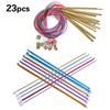 120cm Circular Knitting & Crochet Set with Extended Sweater Needles, Color Tubes & Beads