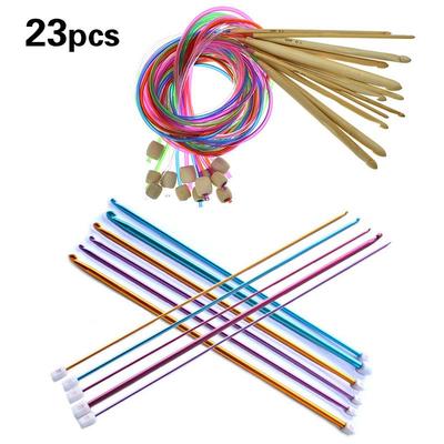 120cm Circular Knitting & Crochet Set with Extended Sweater Needles, Color Tubes & Beads