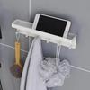 No Punching Key Storage Rack with 6 Hooks Door Rear Shelf Multifunction Key Holder  Bedroom